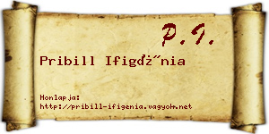 Pribill Ifigénia névjegykártya